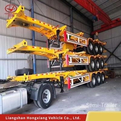 40FT Container Flatbed Low Bed Framework Skeleton Semi-Trailer Extendable Fence Bulk