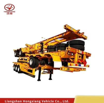 2 Axle 40 FT Gooseneck Lowbed Semi Trailer Skeleton Drop Semi Trailer Shipping Container