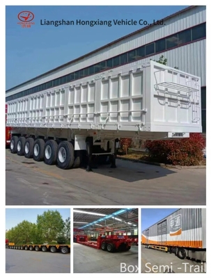 3/4 Axle Side Curtain Van Type Box Cargo PVC Tarpaulin Sliding 40FT 45FT Semi Trailer