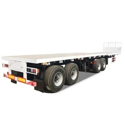 8.12.16 Tire 3/4 Axle 60 Ton Container Transport Flat Deck Truck Trailer Semi-Trailer