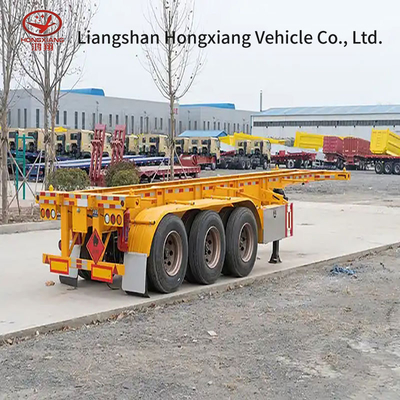 Self-dumping Container Carrier Skeleton Semi-Trailer Steel Container Chassis Trailer