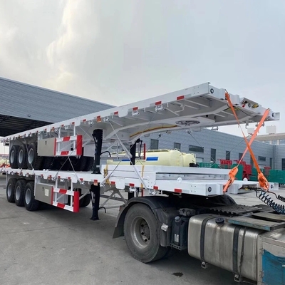 3 Axle Flatbed Trailer for 20 Feet 40 Feet Container Semi Trailer and Customization