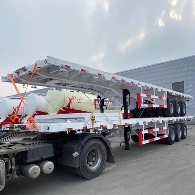 3 Axle Flatbed Trailer for 20 Feet 40 Feet Container Semi Trailer and Customization