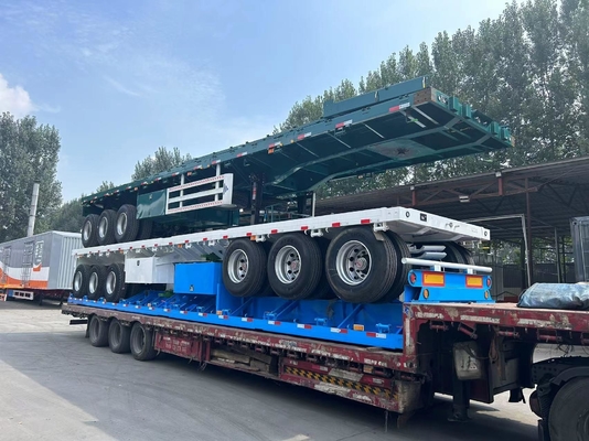 3 Axle Flatbed Trailer for 20 Feet 40 Feet Container Semi Trailer and Customization