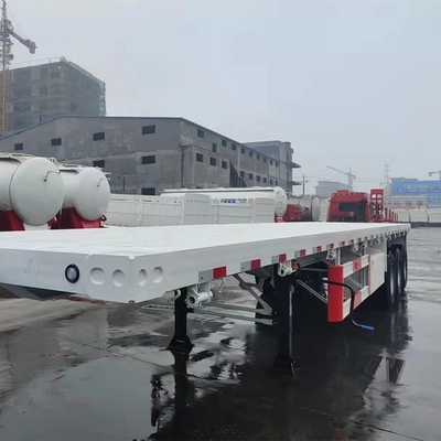 Light Duty Grade 5.5 Tons 3 Axle 40 FT Flat Semi-Trailer for Heavy Transport Container