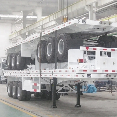 Light Duty Grade 5.5 Tons 3 Axle 40 FT Flat Semi-Trailer for Heavy Transport Container