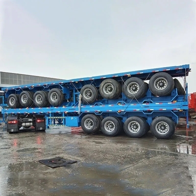 1820mm Tread 4 Axis Flat Semi-Trailer Trailer Transport for Heavy Duty Loads