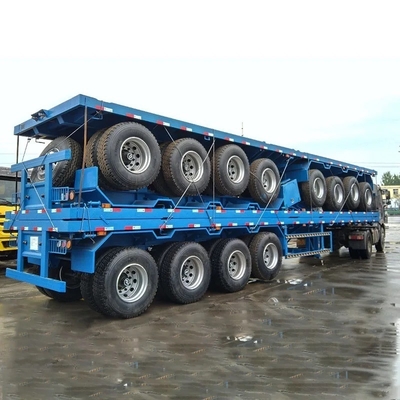 1820mm Tread 4 Axis Flat Semi-Trailer Trailer Transport for Heavy Duty Loads