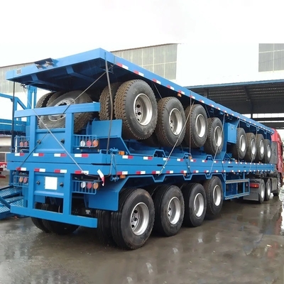 1820mm Tread 4 Axis Flat Semi-Trailer Trailer Transport for Heavy Duty Loads