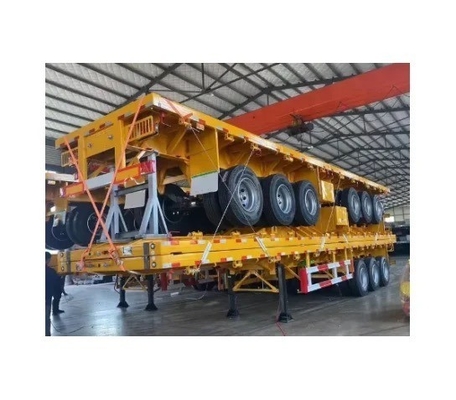 Cross Arm Type 3 Axis Flat Cargo Box Transport Semi Trailer Trailer with 8.12.16 Tires