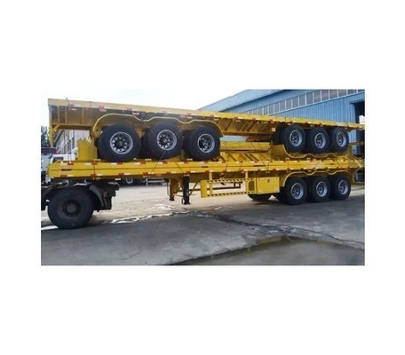 Cross Arm Type 3 Axis Flat Cargo Box Transport Semi Trailer Trailer with 8.12.16 Tires