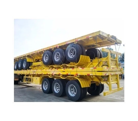 Cross Arm Type 3 Axis Flat Cargo Box Transport Semi Trailer Trailer with 8.12.16 Tires