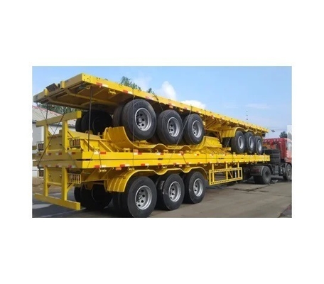 Cross Arm Type 3 Axis Flat Cargo Box Transport Semi Trailer Trailer with 8.12.16 Tires