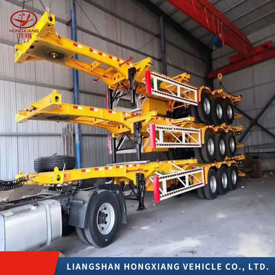 5.5 Tons Container Transporting Used Trailer Axles 3 Axle Skeleton Semi-Trailer with 1