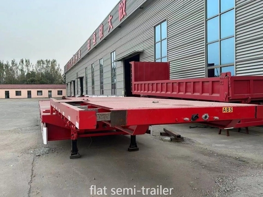 60 Tons 3/4axles Self-dumping Flatbed Truck Trailer for Not Self-dumping Containers