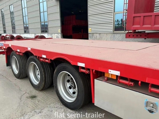 60 Tons 3/4axles Self-dumping Flatbed Truck Trailer for Not Self-dumping Containers