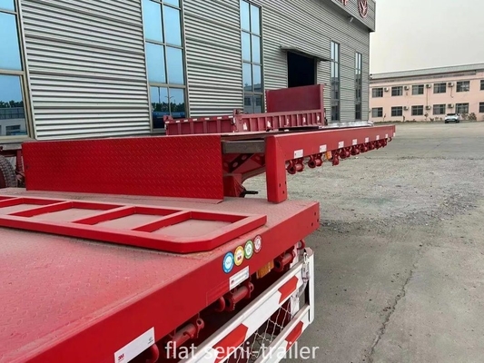 60 Tons 3/4axles Self-dumping Flatbed Truck Trailer for Not Self-dumping Containers