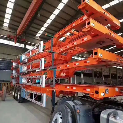 Skeleton Container Semi Truck Trailers for Customization and Dual Line Braking System
