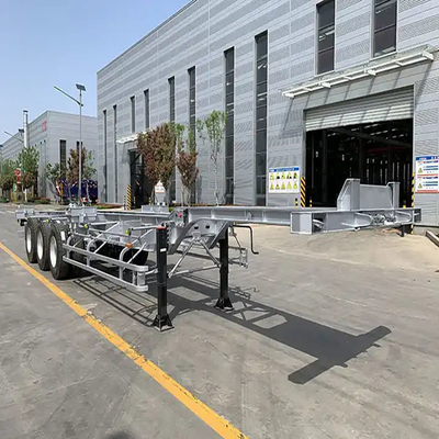 Dual Line Braking System Skeleton Container Semi Truck Trailers for Portable Tanker Container