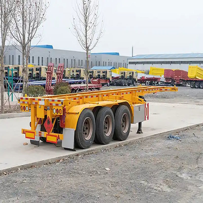 Dual Line Braking System Skeleton Container Semi Truck Trailers for Portable Tanker Container