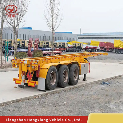 Flatbed Container Chassis Skeleton Trailer with Dual Line Braking System