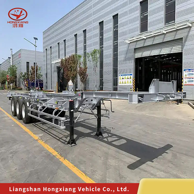 Immobilize Dual Line Braking System 5.5 Tons Galvanized Dock Skeleton Semi Trailer