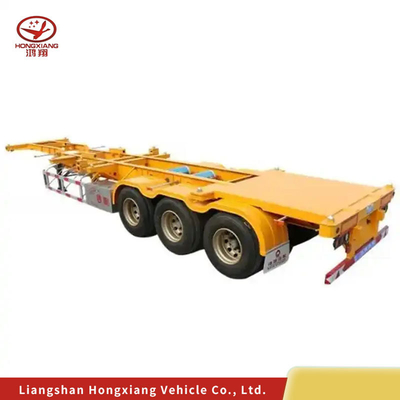Immobilize Dual Line Braking System 5.5 Tons Galvanized Dock Skeleton Semi Trailer